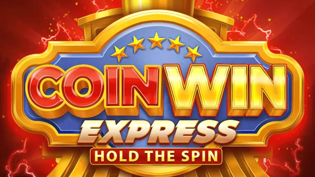 Interface do jogo Coin Win Express com tema de trem e moedas